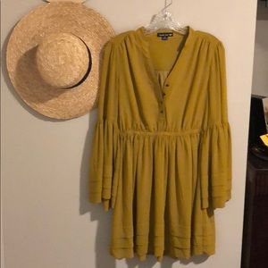 Gold button-up Game Day Dress